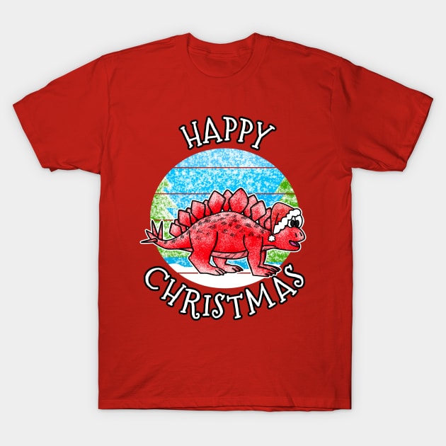 Christmas Stegosaurus Dinosaur Xmas 2022 T-Shirt by doodlerob